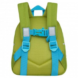 Рюкзак детский дошкольный GRIZZLY с одним отделением, для мальчика, зеленый, динозавр