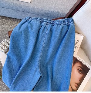 Женские широкие джинсы, цвет синий