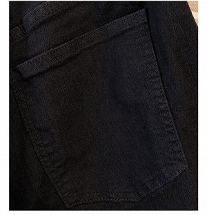 Женские широкие джинсы, цвет черный,с принтом