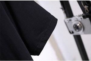 Женский костюм (удлиненная футболка + юбка миди, цвет черный)