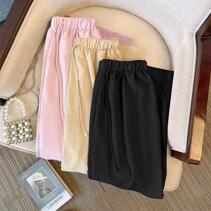 Женские широкие штаны, цвет розовый