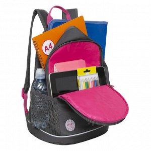 Рюкзак для школы девочке, школьный для девочки, серый, сова