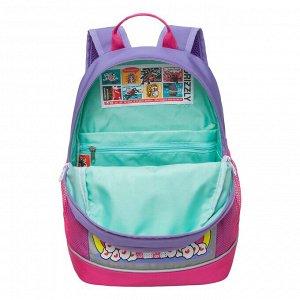 Рюкзак школьный с карманом для ноутбука 13", жесткой спинкой, двумя отделениями, для девочки, школьный девочке, единорог
