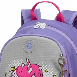 Рюкзак школьный с карманом для ноутбука 13", жесткой спинкой, двумя отделениями, для девочки, школьный девочке, единорог