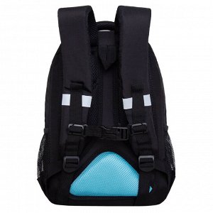 RG-360-8 Рюкзак школьный с карманом для ноутбука 13", анатомической спинкой, для девочки, черный, воздушный змей, девочка
