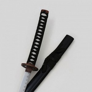Сувенирное оружие "Катана Изаму" 100 см, клинок 68 см, чёрная, на подставке
