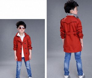 Куртка - ветровка с длинными рукавами для мальчиков цвет: ТЕМНО-КРАСНЫЙ