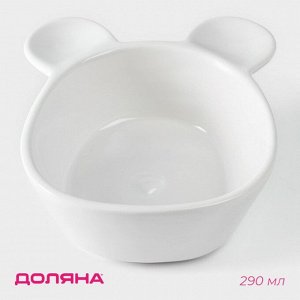 Конфетница Доляна «Мишка Отто», 290 мл, 15*12*5 см, доломит, белая