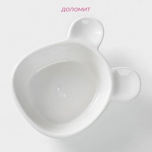 Конфетница Доляна «Мишка Отто», 290 мл, 15*12*5 см, доломит, белая