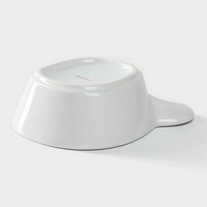 Конфетница керамическая Доляна «Мишка Отто», 290 мл, 15x12x5 см, цвет белый