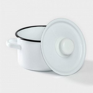 Кастрюля эмалированная, 1,5 л, d=15 см, цилиндрическая, цвет МИКС