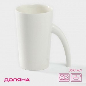 Кружка Доляна Coffee Brea, 300 мл, 11.5x7.8x12 см, керамика, белая