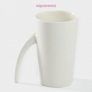 Кружка Доляна Coffee Brea, 300 мл, 11.5x7.8x12 см, керамика, белая