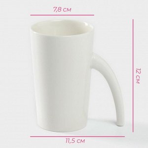 Кружка Доляна Coffee Brea, 300 мл, 11.5x7.8x12 см, керамика, белая