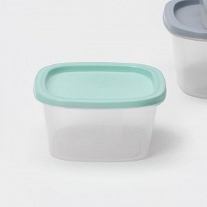 Набор контейнеров квадратных SparkPlast BioFresh, 3 шт.: 0.23 л, 0.5 л, 0.9 л, прозрачный, крышка МИКС