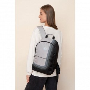 Стильный школьный рюкзак с карманом для ноутбука 13", женский, для девочки, серый черный