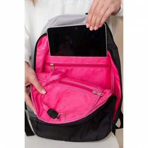 Стильный школьный рюкзак с карманом для ноутбука 13", женский, для девочки, серый черный