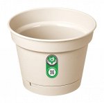 Горшок для цветов, 1,2 л, d 150 мм, с поддоном, светло - бежевый, MINT