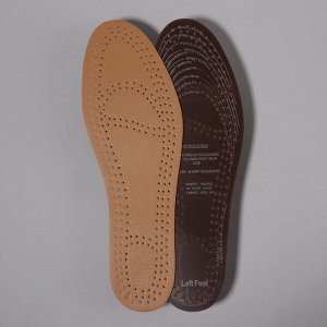 Стельки для обуви, универсальные, антибактериальные, влаговпитывающие, р-р RU до 46 , 29 см, пара, цвет бежевый