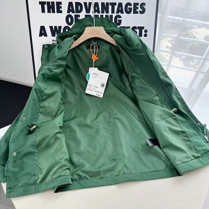Весенне-осенняя куртка с капюшоном, водонепроницаемая, зеленый
