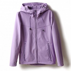 Весенне-осенняя куртка с капюшоном, фиолетовый