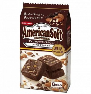 Ito Seika AmericanSoft Cookies Brownie - мягкое печенье шоколадный брауни с миндалем