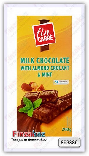 Шоколад Fin carre (миндаль и мята) 200 гр