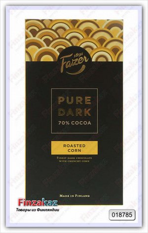 Шоколад Fazer PURE DARK (горький с кукурузой) 95 гр