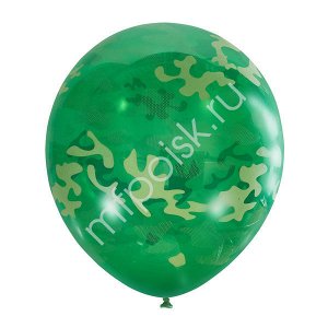 M 12"/30см Декоратор EMERALD GREEN (шелк) 5 ст. рис Милитари 25шт