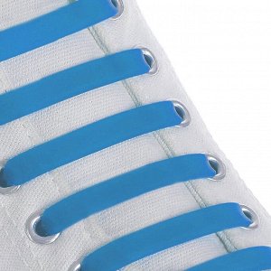 Набор шнурков для обуви, 6 шт, силиконовые, плоские, 13 мм, 9 см
