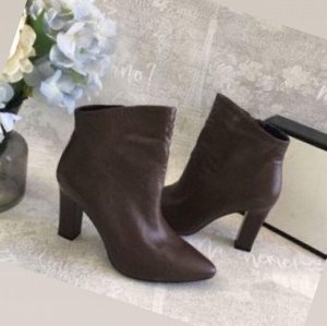 Полусапожки женские демисезонные кожаные коричневые
