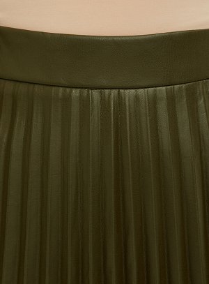 Юбка плиссе из искусственной кожи
