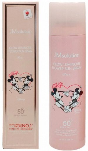 JMSolution Спрей солнцезащитный увлажняющийс экстрактом розы Микки Мини Sun Spray Glow Luminous Flower Rose (Disney Couple Heart Mickey Miney), 180 мл
