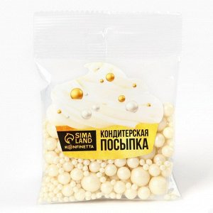 Кондитерская посыпка новогодняя для торта, мягкая, белая, 50 г.