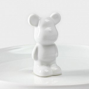 Блюдо керамическое сервировочное Доляна «Мишка Отто», 20,5x9 см, цвет белый