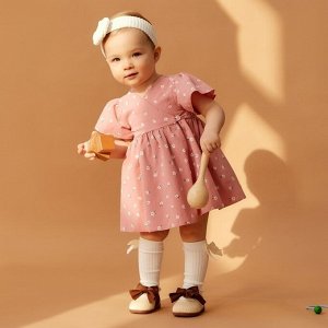 Платье детское Крошка Я "Цветы", 74-80, розовый