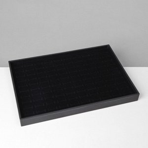 Подставка под кольца 100 мест, флок, 35x24x3 см, цвет чёрный