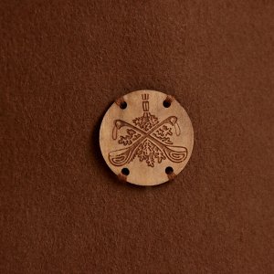 СИМА-ЛЕНД Шапка для сауны бесшовная коричневая с деревянным логотипом
