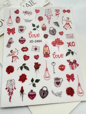 Наклейки для ногтей с тематикой "LOVE" JN-2484