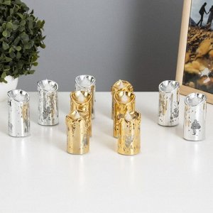 Светодиодная свеча, ночник LED RISALUX «Новый год», от батареек, 3.8x3.8x7.5 см, МИКС