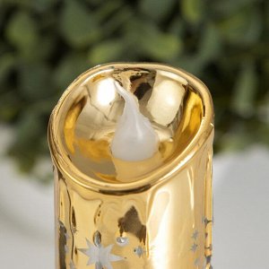 Светодиодная свеча, ночник LED RISALUX «Новый год», от батареек, 3.8x3.8x7.5 см, МИКС
