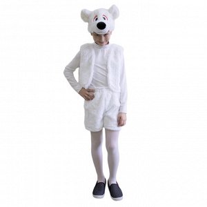 Карнавальный костюм "Медвежонок", шапочка, жилет, шорты, рост 122 см, 5-7 лет