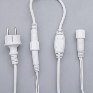 Гирлянда «Бахрома» 3 ? 0.6 м, IP44, УМС, белая нить, 160 LED, свечение тёплое белое, 220 В