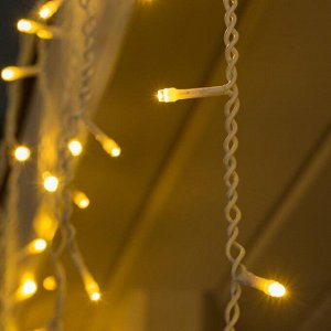 Гирлянда «Бахрома» 3 ? 0.6 м, IP44, УМС, белая нить, 160 LED, свечение тёплое белое, 220 В