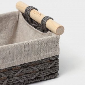 Набор корзин для хранения ручного плетения с ручками, бумага, 2 шт: 26х15х10, 31х20х12