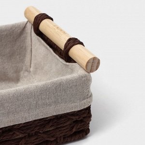Корзины для хранения LaDо*m, 2 шт, ручное плетение, с ручками, коричневые