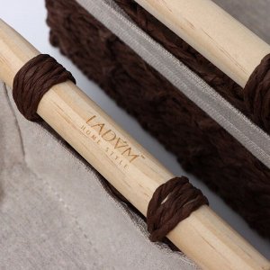 Корзины для хранения LaDо́m, 2 шт., ручное плетение, с ручками, коричневые