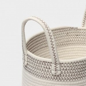 Корзины для хранения LaDо*m, 2 шт, ручное плетение, хлопок, белая