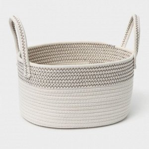 Корзины для хранения LaDо*m, 2 шт, ручное плетение, хлопок, белая