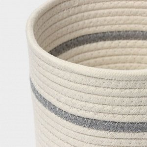 Корзина для хранения плетёная ручной работы LaDо́m «Дориан», 19x19x16 см, цвет бело-серый